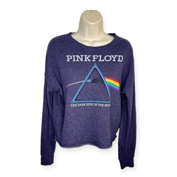 Pink Floyd Blue Graphic Cropped Band Sweatshirt Women’s Size Small - Picture 1 of 5